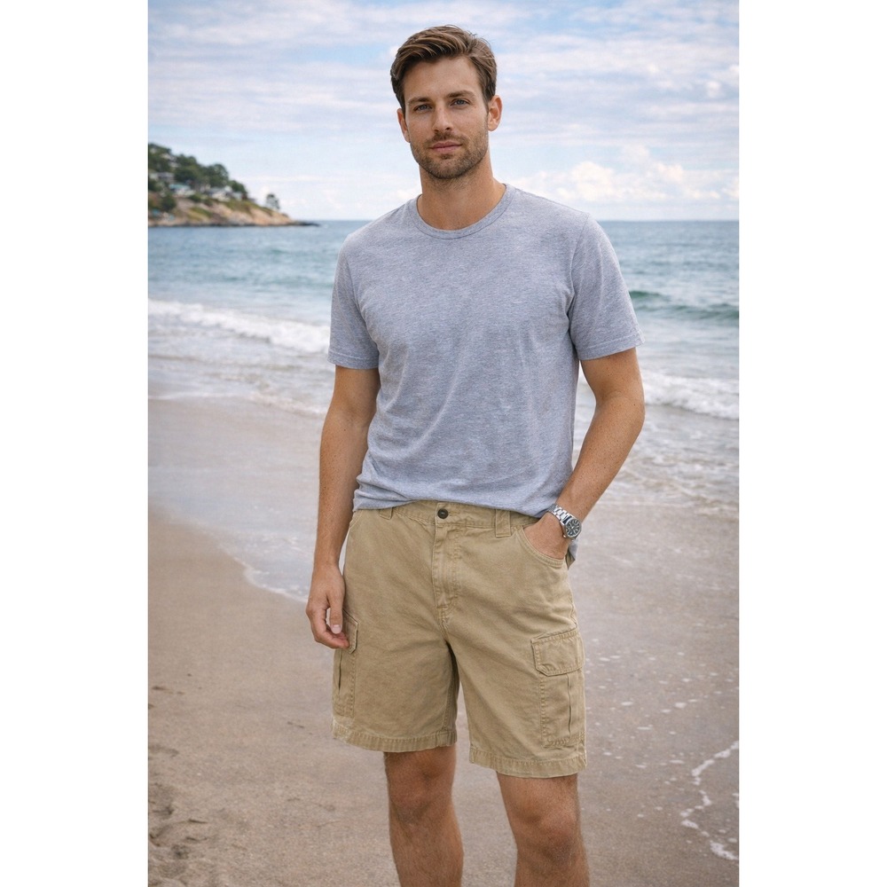 LL Bean Khaki Cargo Shorts Men's Size 38 Classic Preppy